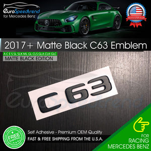 AMG C63 Letter Matte Black Emblem Rear Trunk Mercedes-Benz W205 2017+ OEM W204