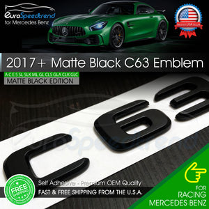 AMG C63 Letter Matte Black Emblem Rear Trunk Mercedes-Benz W205 2017+ OEM W204