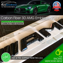 Load image into Gallery viewer, AMG Emblem Trunk OEM Carbon Fiber 3D Rear Badge Mercedes Benz C E S SL SLK 2017+
