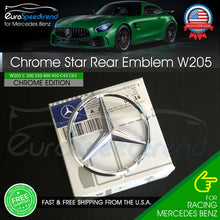 Load image into Gallery viewer, Mercedes W205 Chrome Star C Class Trunk Emblem for Rear Lid Logo Badge AMG C63
