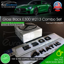 Load image into Gallery viewer, 2017 E300 4MATIC Gloss Black Emblem Rear Star Badge Set AMG Mercedes Benz W213
