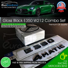 Load image into Gallery viewer, E350 4MATIC Gloss Black Emblem Rear Trunk Star Badge Set AMG Mercedes Benz W212
