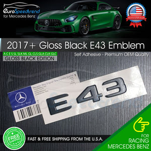 AMG E 43 Letter Emblem Gloss Black Trunk Rear Badge Mercedes Benz 2017+ OEM E43