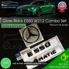 Load image into Gallery viewer, E550 4MATIC Gloss Black Emblem Rear Trunk Star Badge Set AMG Mercedes Benz W212
