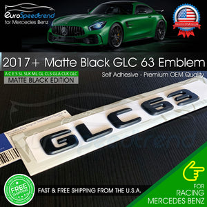 AMG GLC 63 Matte Black Emblem Trunk Rear Badge fit Mercedes Benz 2017+ OEM GLC