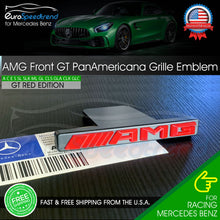 Load image into Gallery viewer, AMG Emblem GT PanAmericana Front Grille Red Badge Mercedes Benz C43 E43 GL63
