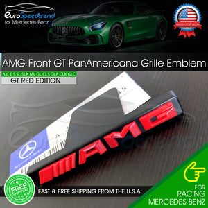 AMG Emblem GT PanAmericana Front Grille Red Badge Mercedes Benz C43 E43 GL63