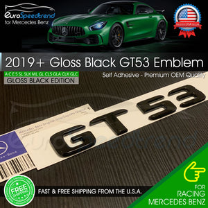AMG GT53 Emblem Gloss Black 3D Trunk Rear Badge fit Mercedes Benz GT 53 OE Spec