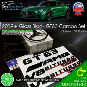 AMG GT63 Star Emblem V8 BiTurbo 4Matic+ Combo Set Badge Mercedes Benz X290 OE