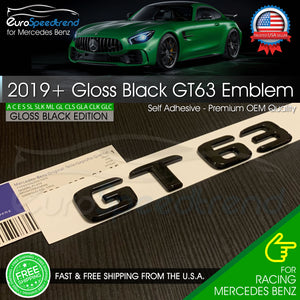 AMG GT63 Emblem Gloss Black 3D Trunk Rear Badge fit Mercedes Benz GT 63 OE Spec