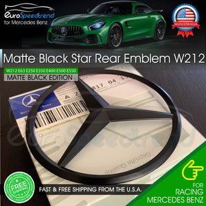 AMG Matte Black Star Trunk Emblem Rear Lid Badge W212 E63 E350 E400 Mercedes