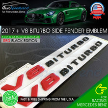 Load image into Gallery viewer, V8 BiTurbo Emblem Side Fender 3D Badge Mercedes Benz AMG 17+ Red Black C63 E63
