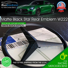 Load image into Gallery viewer, W222 S Matte Black Star Trunk Emblem Mercedes AMG S63 S65 S550 Rear Logo Badge
