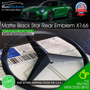 GL GLS Star Matte Black Emblem X166 Mercedes AMG Rear Trunk Logo Badge OE GLS 63