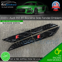 Load image into Gallery viewer, Audi RS5 Blackline Side Fender Emblem 3D Badge RS5 S5 B9 Facelifted OE 4PC Black
