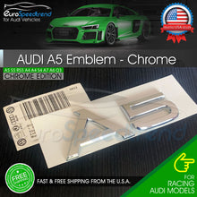 Load image into Gallery viewer, Audi A5 Chrome Emblem 3D Rear Trunk Lid Badge OEM S Line Logo Nameplate
