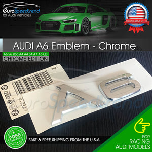 Audi A6 Chrome Emblem 3D Rear Trunk Lid Badge OEM S Line Logo Nameplate