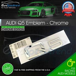Audi Q5 Chrome Emblem 3D Rear Trunk Lid Badge OEM S Line Logo Nameplate SQ5