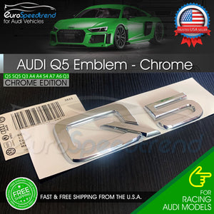 Audi Q5 Chrome Emblem 3D Rear Trunk Lid Badge OEM S Line Logo Nameplate SQ5