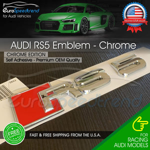 Audi RS5 Chrome Emblem 3D Badge Rear Trunk Tailgate for Audi RS5 S5 Logo A5