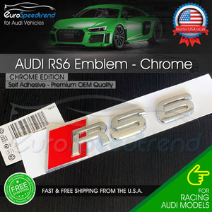 Audi RS6 Chrome Emblem 3D Badge Rear Trunk Tailgate for Audi RS6 S6 Logo A6