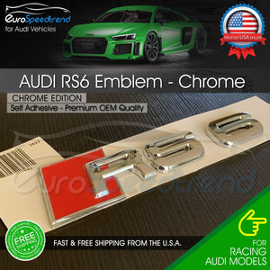 Audi RS6 Chrome Emblem 3D Badge Rear Trunk Tailgate for Audi RS6 S6 Logo A6