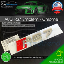 Load image into Gallery viewer, Audi RS7 Chrome Emblem 3D Badge Rear Trunk Tailgate fit Audi RS7 A7 S7 Logo
