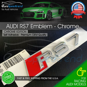 Audi RS7 Chrome Emblem 3D Badge Rear Trunk Tailgate fit Audi RS7 A7 S7 Logo