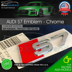 Audi S7 Chrome Emblem 3D Rear Trunk Lid Badge OEM S Line Logo Nameplate A7