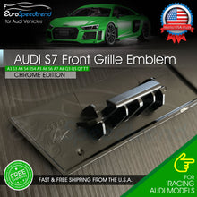 Load image into Gallery viewer, Audi S7 Front Grill Emblem Chrome fit A7 S7 Hood Grille Badge Nameplate OE
