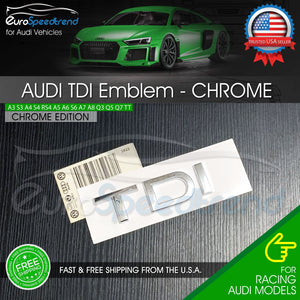 Audi TDI Chrome Emblem 3D Rear Trunk Lid Badge OEM S Line A3 A5 A5 A6 A7 Q5