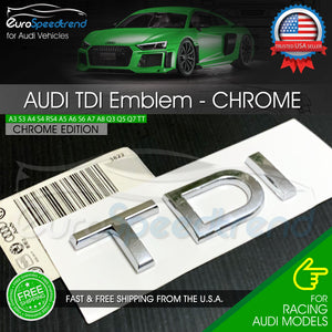 Audi TDI Chrome Emblem 3D Rear Trunk Lid Badge OEM S Line A3 A5 A5 A6 A7 Q5