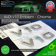 Load image into Gallery viewer, Audi V10 Emblem Chrome OEM Side Fender Badge A4 A5 A6 A7 S6 Q3 Q5 Q7 TT 2x
