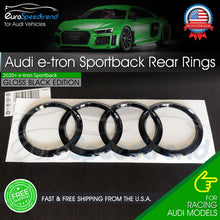 Load image into Gallery viewer, Audi etron Sportback Rear Ring Gloss Black Emblem for E-TRON Trunk Lid Badge OEM
