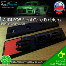 Load image into Gallery viewer, Audi SQ8 Front Grill Emblem Gloss Black for Q8 SQ8 Hood Grille Badge Nameplate
