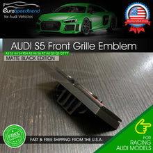 Load image into Gallery viewer, Audi S5 Matte Black Front Grill Emblem for A5 S5 Hood Grille Badge Nameplate OE
