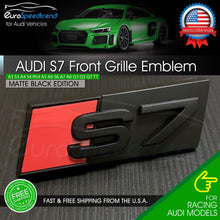 Load image into Gallery viewer, Audi S7 Front Grill Matte Black Emblem for A7 S7 Hood Grille Badge Nameplate OE
