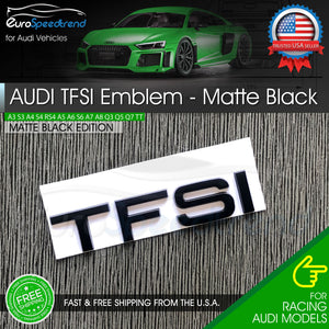Audi TFSI Matte Black Emblem 3D Rear Trunk Lid Badge OEM SLine A3 A4 A5 A6 Q3 Q5