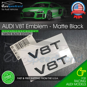 Audi V8T Emblem Matte Black OEM Side Fender Badge A4 A5 A6 A7 S6 Q3 Q5 Q7 TT 2x