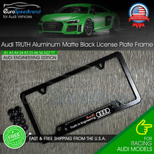 Load image into Gallery viewer, Audi Engineering Emblem Matte Black License Plate Frame Front or Rear Cover US
