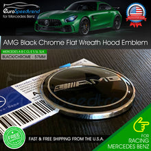 Load image into Gallery viewer, Universal AMG Black Hood Emblem Mercedes Benz Laurel 57mm Front Adhesive Badge
