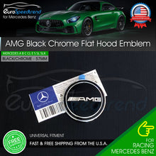 Load image into Gallery viewer, Universal AMG Black Hood Emblem Mercedes Benz Laurel 57mm Front Adhesive Badge
