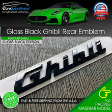 Load image into Gallery viewer, Maserati Ghibli Gloss Black Emblem 3D Trunk Logo Badge Nameplate OEM GT Trofeo
