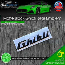 Load image into Gallery viewer, Maserati Ghibli Matte Black Emblem 3D Trunk Logo Badge Nameplate OEM GT Trofeo
