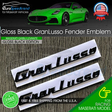Load image into Gallery viewer, Maserati GranLusso Gloss Black Emblem 3D Fender Logo Badge Nameplate OEM Ghibli
