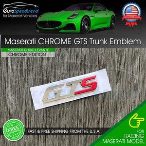 Maserati GTS Chrome Emblem 3D Trunk Logo Badge OE Ghibli Quattroporte Levante