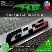 Load image into Gallery viewer, Maserati GTS Gloss Black RED S Emblem 3D Trunk Logo Badge OE Ghibli Quattroporte
