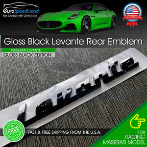 Maserati Levante Gloss Black Emblem 3D Trunk Logo Badge Nameplate OEM GT Modena