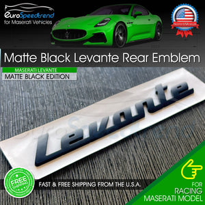 Maserati Levante Matte Black Emblem 3D Trunk Logo Badge Nameplate OEM GT Modena