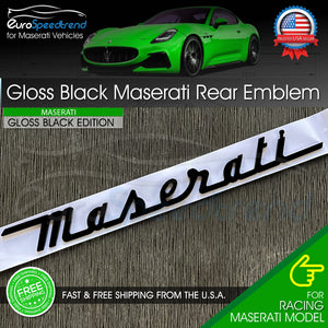 Maserati Gloss Black Emblem 3D Trunk Logo Badge Nameplate OEM GT Ghibli Levanti